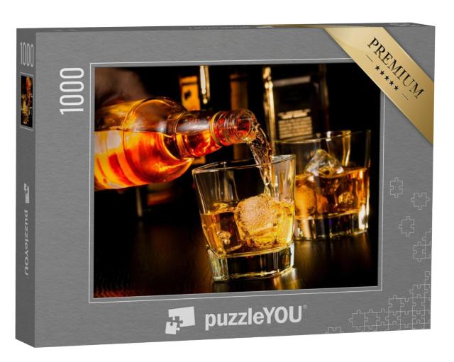 Puzzel 1000 stukjes „Barman schenkt whisky in“