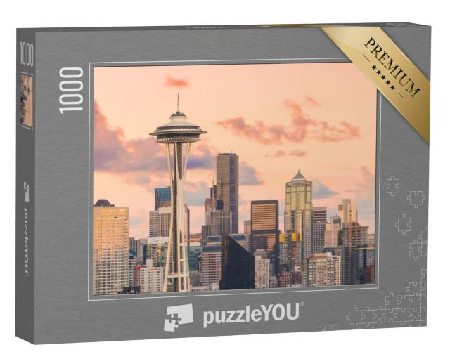 Puzzel 1000 stukjes „Uitzicht op de skyline van het centrum van Seattle in de staat Washington, VS“