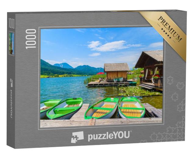 Puzzel 1000 stukjes „Vissersboten en houten huizen aan de kust“