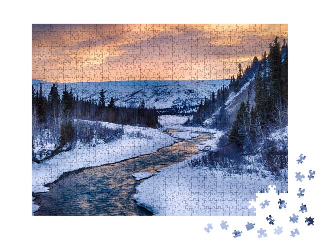Puzzle 1000 Teile „Klare Wasser des Phelan Creek, Alaska, USA“