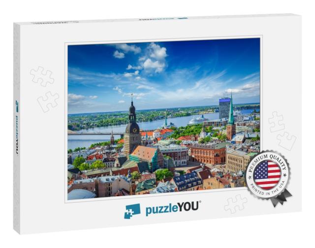 Aerial View of Riga Center from St. Peters Church, Riga... Jigsaw Puzzle