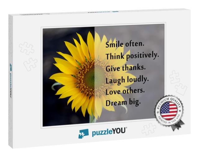 Inspirational Motivational Words - Smile Often. Think Pos... Jigsaw Puzzle
