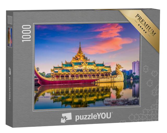 Puzzel 1000 stukjes „Prachtig Karaweik Paleis, Yangon“