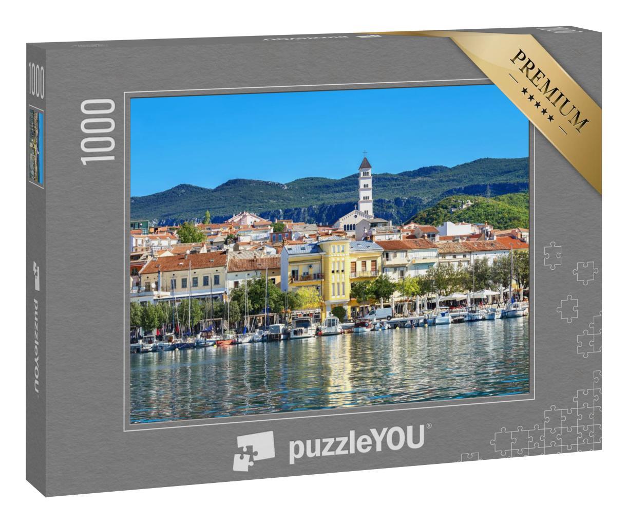 Puzzle 1000 Teile „Blick auf die mediterrane Küstenstadt Crikvenica, Kroatien“