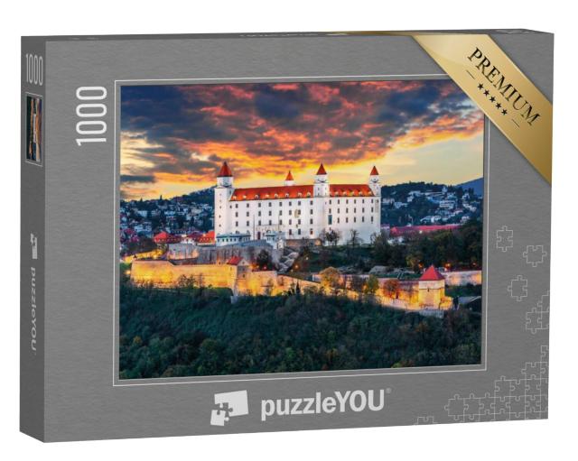 Puzzel 1000 stukjes „Prachtige avond boven het kasteel van Bratislava, Slowakije“