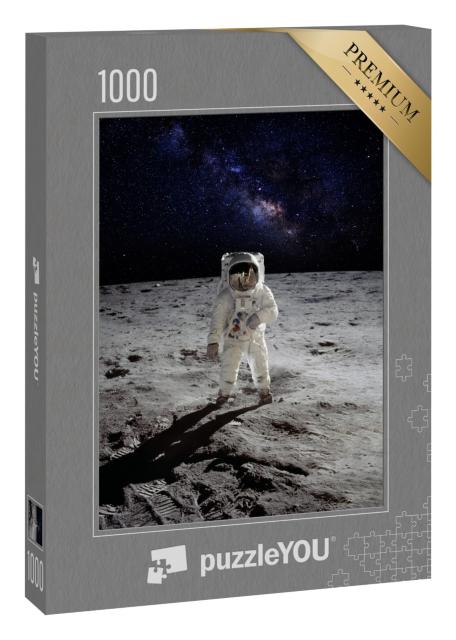 Puzzle 1000 Teile „Ein Astronaut auf der Oberfläche des Mondes, NASA-Bildmaterial“