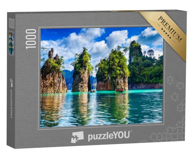 Puzzel 1000 stukjes „Bergen in het water, Khao Sok Nationaal Park, Thailand“