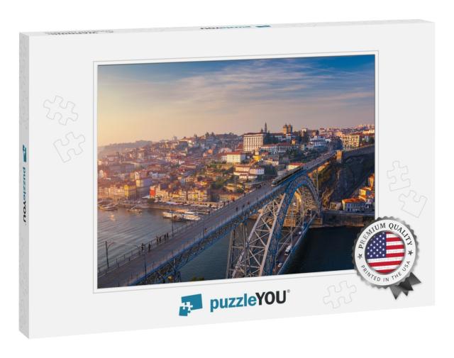 Porto Panoramic Aerial View of Dom Luis Bridge At Sunset... Jigsaw Puzzle