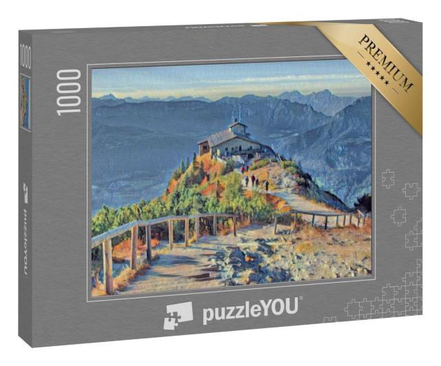 Puzzle 1000 Teile „im Stil von Paul-Cezanne - Kehlstein Adlerhorst, Berchtesgaden, Bayern - Puzzle-Kollektion Künstler & Gemälde“