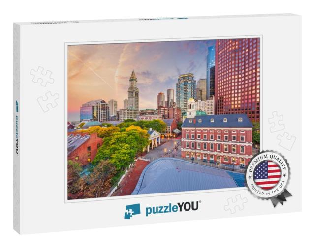 Boston, Massachusetts, USA Downtown Markets & Cityscape At... Jigsaw Puzzle