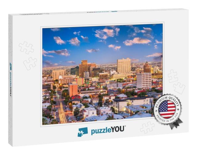 El Paso, Texas, USA Downtown City Skyline At Dusk with Jua... Jigsaw Puzzle