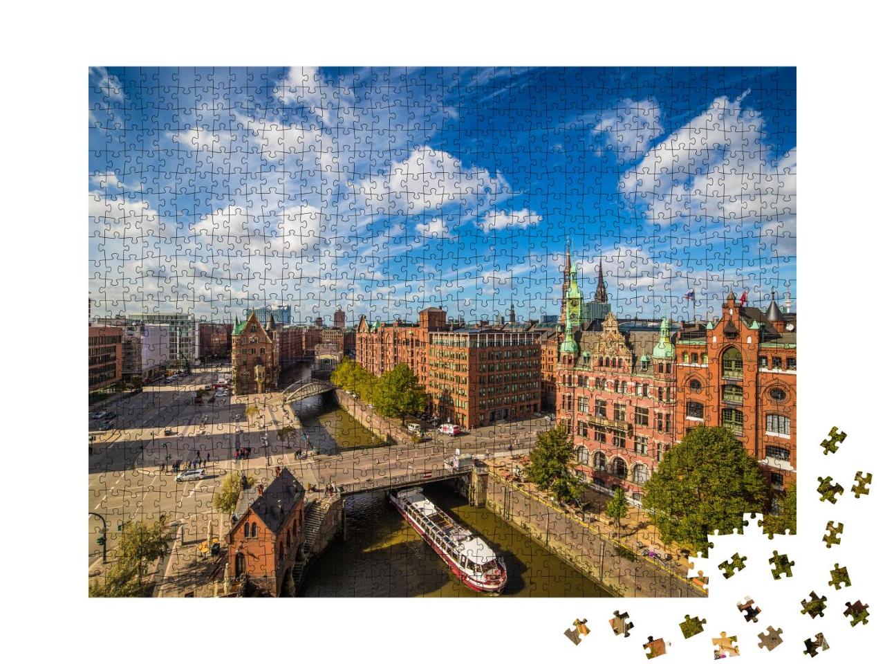 Puzzle 1000 Teile „Hamburgs Speicherstadt: Weltkulturerbe in Deutschland“