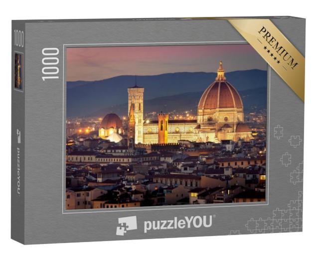 Puzzel 1000 stukjes „Stadsgezicht van Florence, in het midden de kathedraal op het Piazza del Duomo“