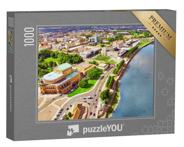 Puzzel 1000 stukjes „Historisch centrum van de oude stad van Dresden aan de Elbe“