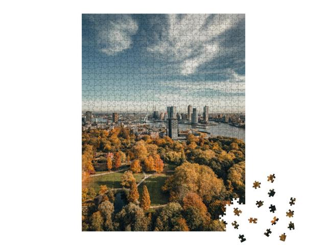 Puzzle 1000 Teile „Skyline von Rotterdam, Niederlande“