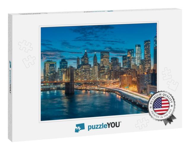 Amazing View of Central Manhattan from Manhattan Bridge... Jigsaw Puzzle