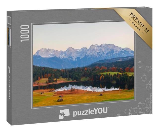 Puzzle 1000 Teile „Wunderschöner Bergweiher am Geroldsee, Bayern“