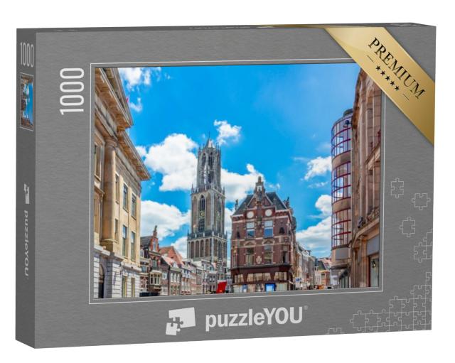 Puzzel 1000 stukjes „Domtoren en oude stadsarchitectuur in Utrecht, Nederland“