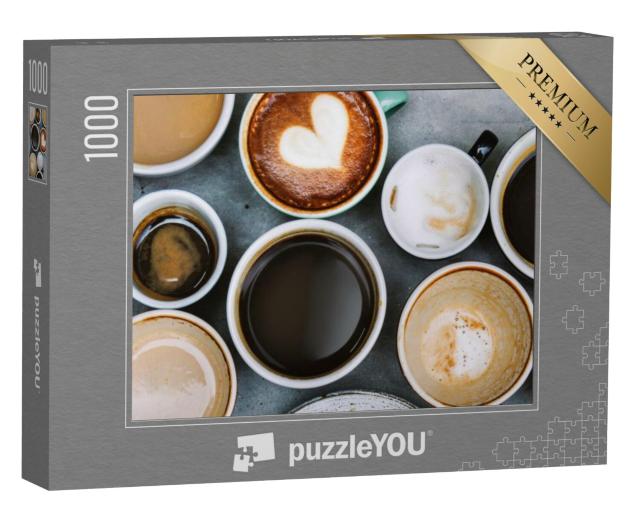 Puzzel 1000 stukjes „Een selectie koffiekopjes“