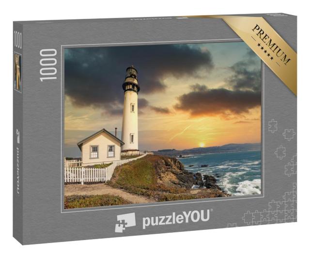 Puzzle 1000 Teile „ Leuchtturm von Pigeon Point an der Pazifikküste in Kalifornien“