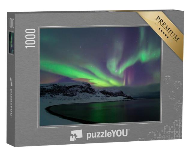 Puzzel 1000 stukjes „Noorderlicht Aurora Borealis aan de Noordkaap“