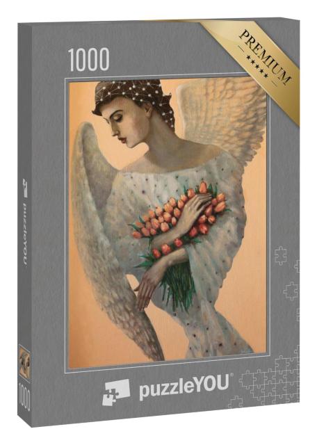 Puzzle 1000 Teile „Engel, Original Ölgemälde auf Leinwand“