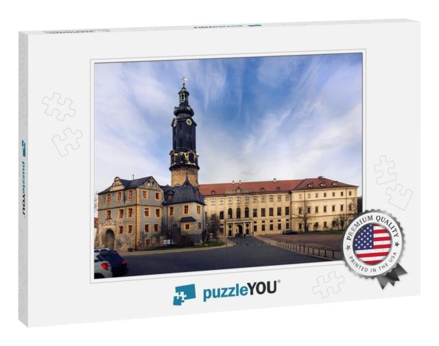 The Schloss Weimar Surrounded by Cars Under the Blue Clou... Jigsaw Puzzle