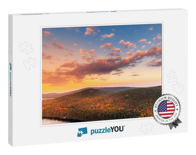 Sunset in Autumn in Maine... Jigsaw Puzzle