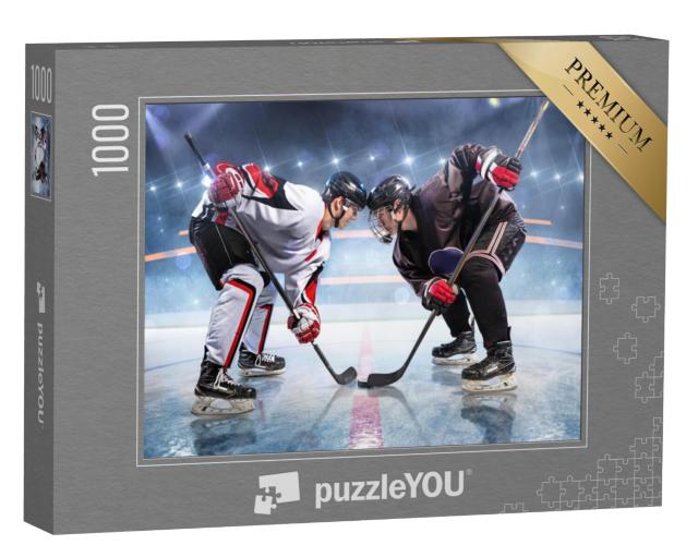 Puzzel 1000 stukjes „IJshockeyspeler, volledig geconcentreerd“