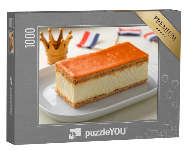 Puzzel 1000 stukjes „Traditionele Nederlandse tompoucekoekjes voor Koningsdag“