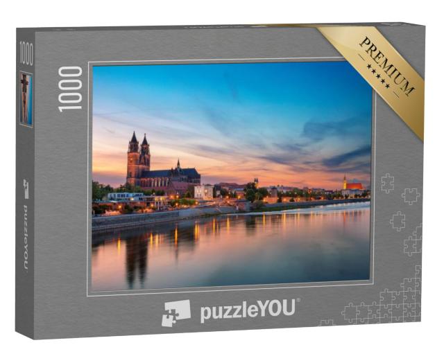 Puzzel 1000 stukjes „Schemering boven Maagdenburg aan de Elbe“