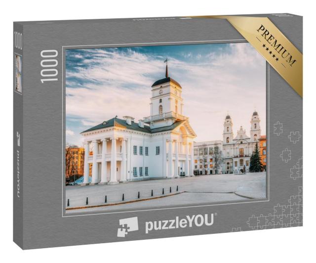 Puzzle 1000 Teile „Altes Minsker Rathaus auf dem Freiheitsplatz, Belarus“