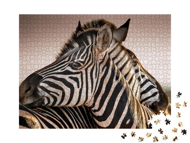 Puzzle 1000 Teile „Vertraute Zebraherde“