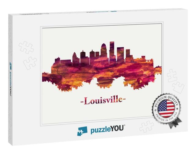 Red Skyline of Louisville, Largest City of Kentucky, Sits... Jigsaw Puzzle