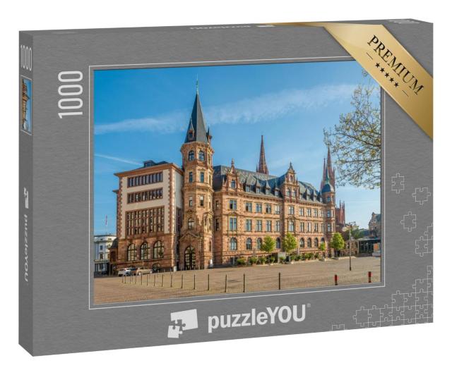 Puzzle 100 Teile „Stadthalle am Marktplatz in Wiesbaden ,Deutschland“