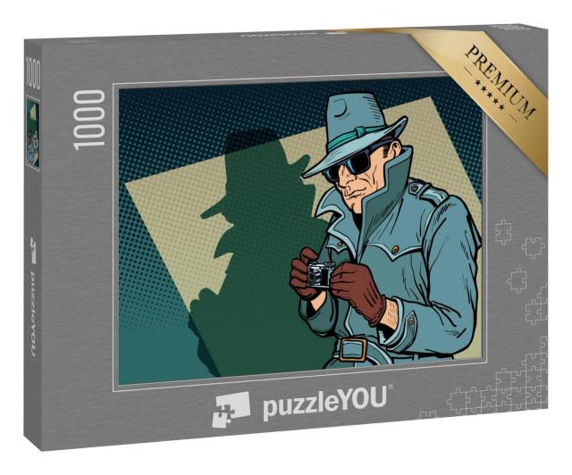 Puzzle 1000 Teile „Comic-Stil: Detektiv als Cartoon“