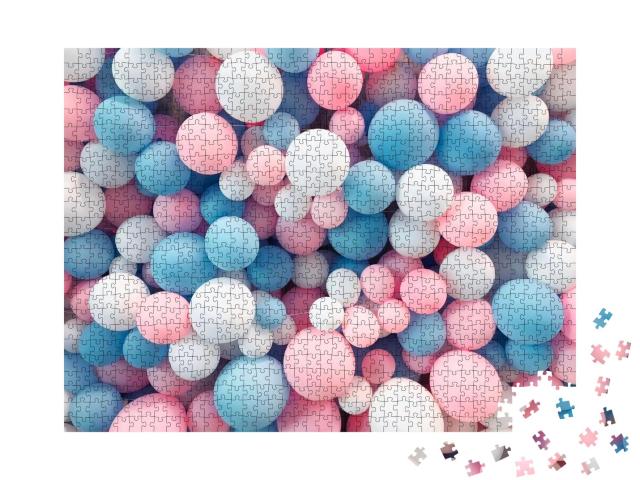 Puzzle 1000 Teile „Viele bunte Luftballons zur Dekoration“
