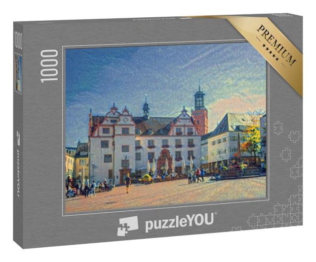 Puzzle 1000 Teile „im Stil von Paul-Cezanne - Altes Rathaus, Darmstadt, Deutschland - Puzzle-Kollektion Künstler & Gemälde“