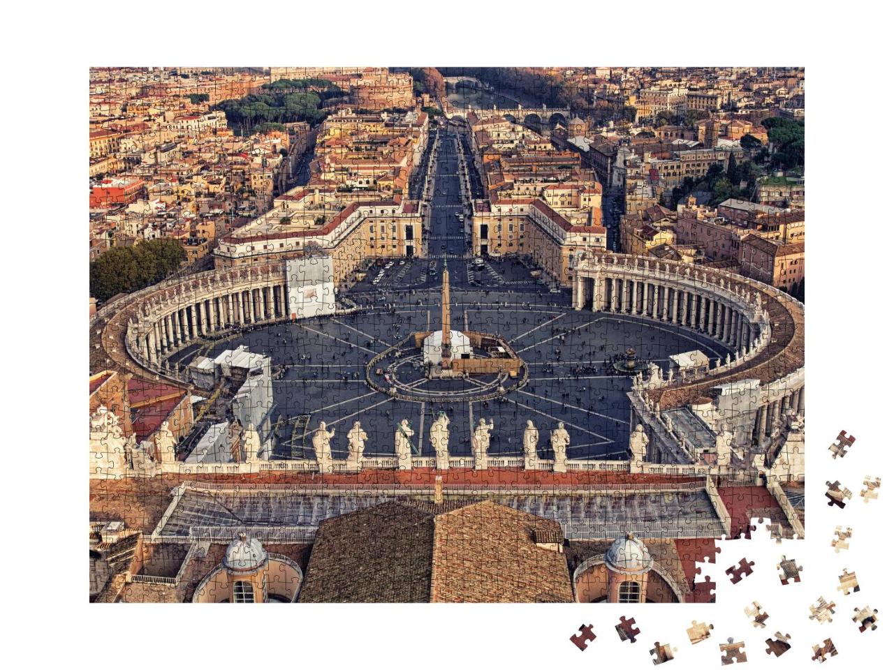 Puzzle 1000 Teile „Blick auf die Piazza San Pietro in der Vatikanstadt“