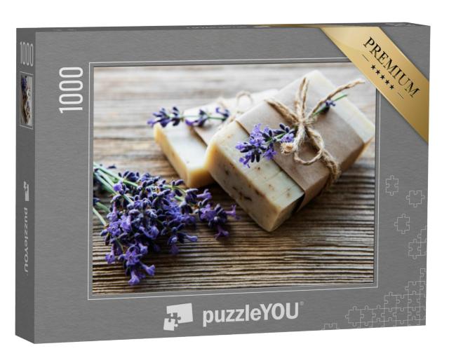 Puzzel 1000 stukjes „Handgemaakte zeep met lavendelbloemen“