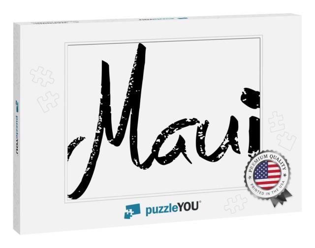 Maui Text Sign Illustration on White Background... Jigsaw Puzzle