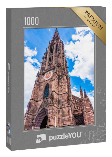 4059478495876 Turmuhr des Freiburger Münsters 1000 Teile Puzzle quer 