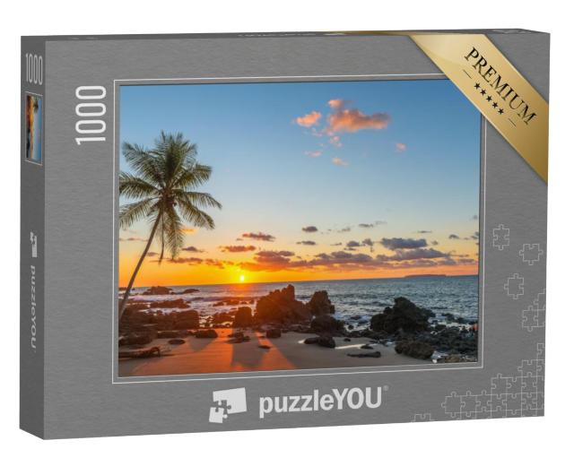 Puzzel 1000 stukjes „Strandparadijs aan de Stille Oceaan bij zonsondergang, Costa Rica“