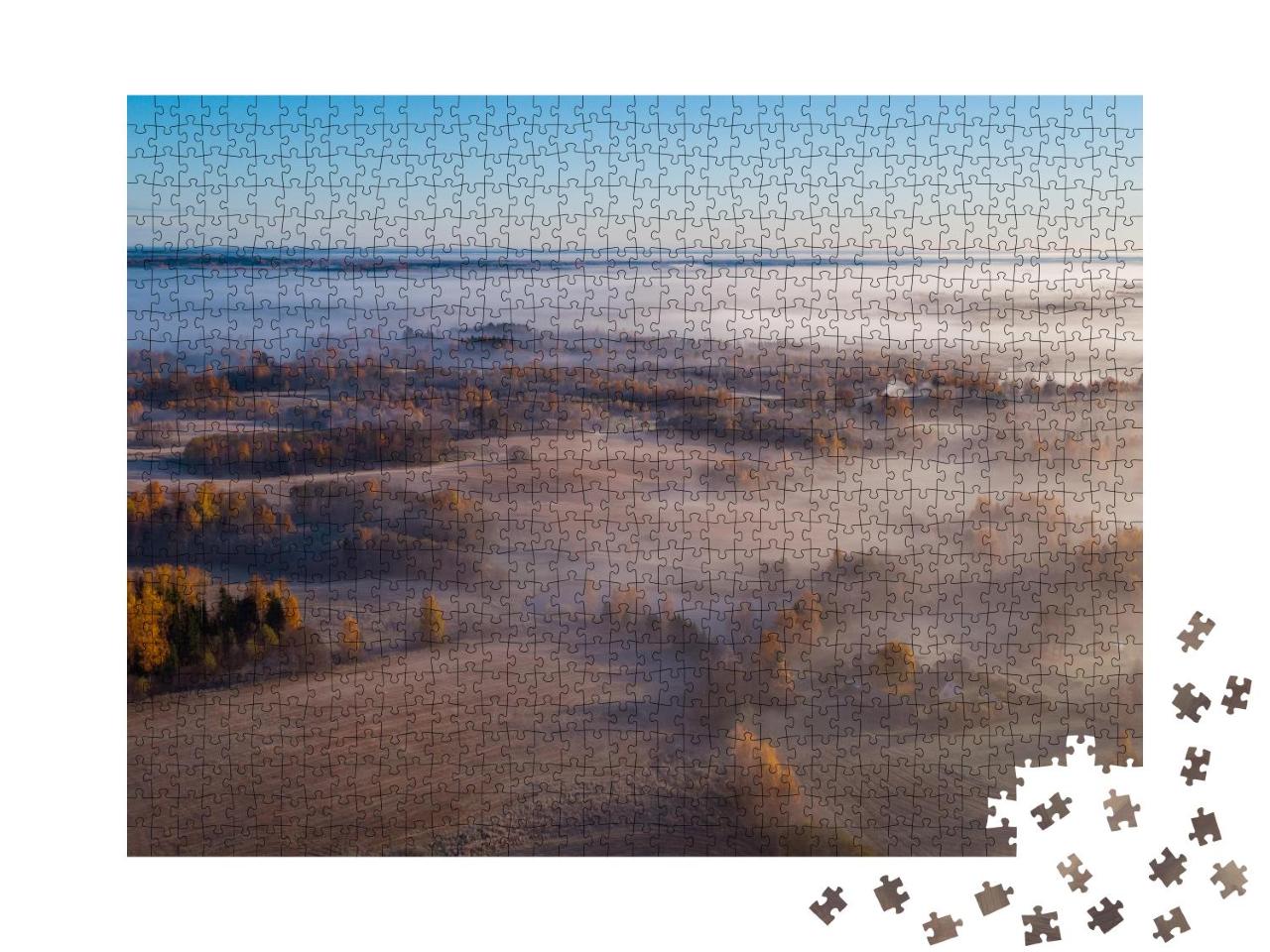 Puzzle 1000 Teile „Nebliger Herbstmorgen in Estland“