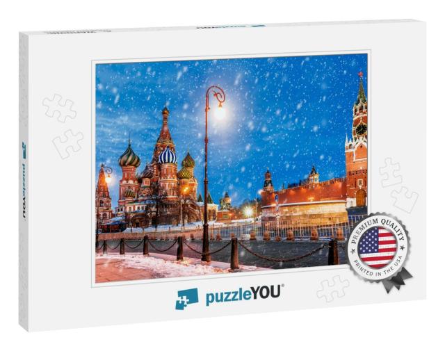 Christmas in Moscow. Winter View Red Square in Moscow... Jigsaw Puzzle