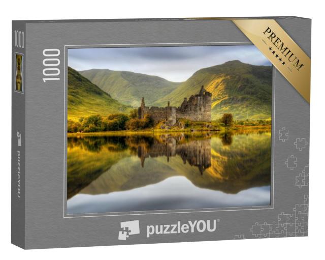 Puzzel 1000 stukjes „Kasteel Kilchurn weerspiegeld in Loch Awe bij zonsondergang, Schotland“