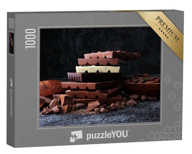 Puzzel 1000 stukjes „Een toren van heerlijke chocolade“