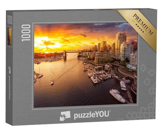 Puzzel 1000 stukjes „Burrard Street Bridge en False Creek, Canada“