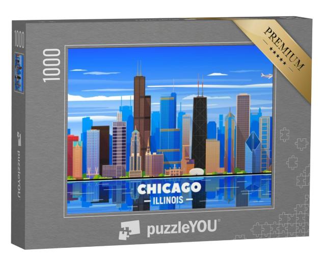 Puzzel 1000 stukjes „skyline van Chicago“