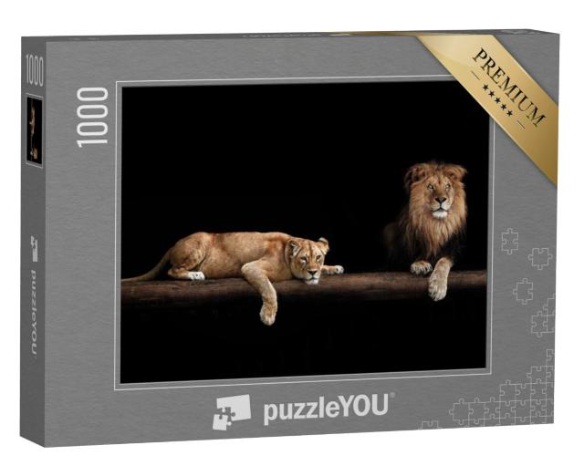 Puzzel 1000 stukjes „Leeuw en leeuwin“